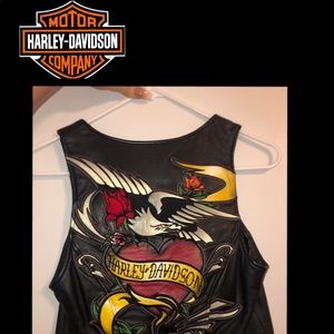 SOLD🦄Harley Davidson Leather Vest NWOT